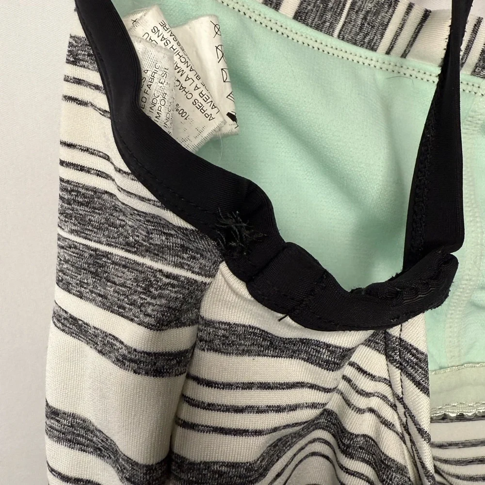 Nike Women's Black and White Striped Tank Top - Picture 3 of 5